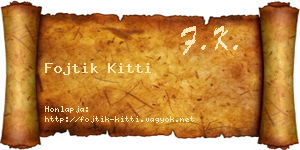 Fojtik Kitti névjegykártya