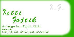 kitti fojtik business card